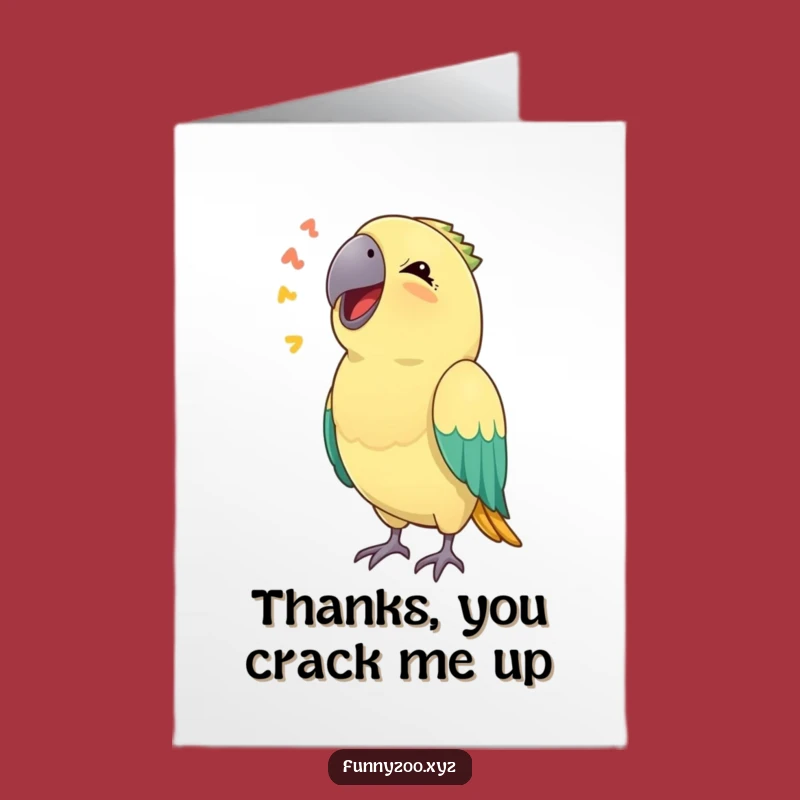 Free Printable Parrot Thank You Card - Funny Downloadable for a Chirpy Expression of Gratitude!