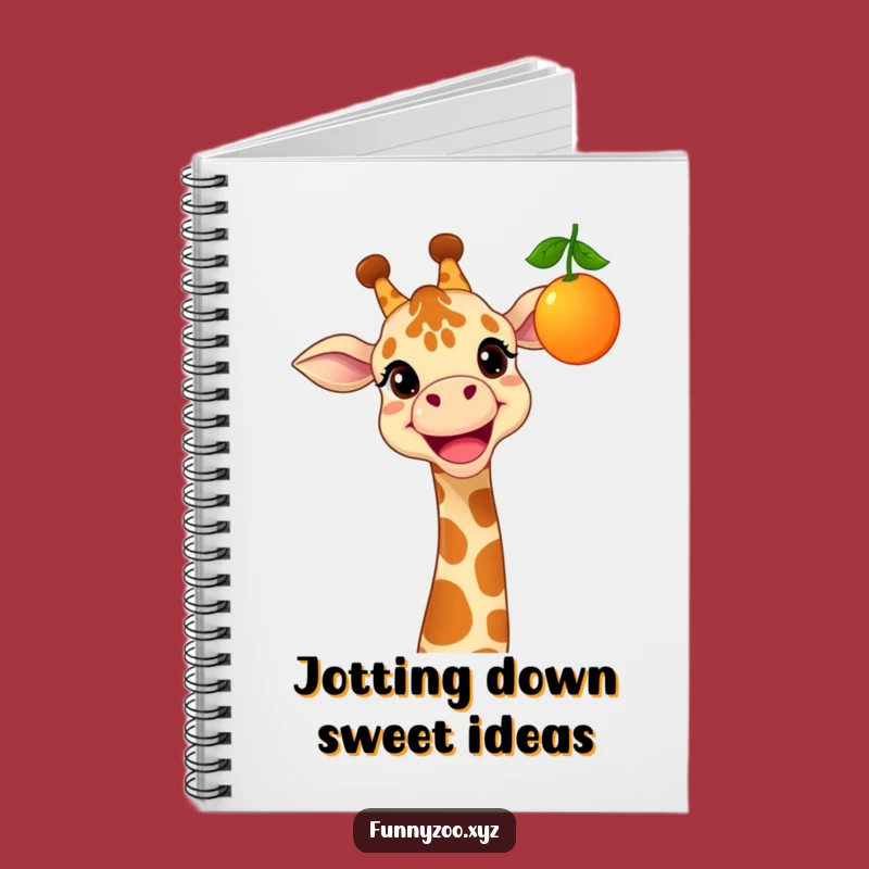 Funny Cheerful Giraffe Notebook: Jot Down Ideas with a Grinning Fruit-Snatcher