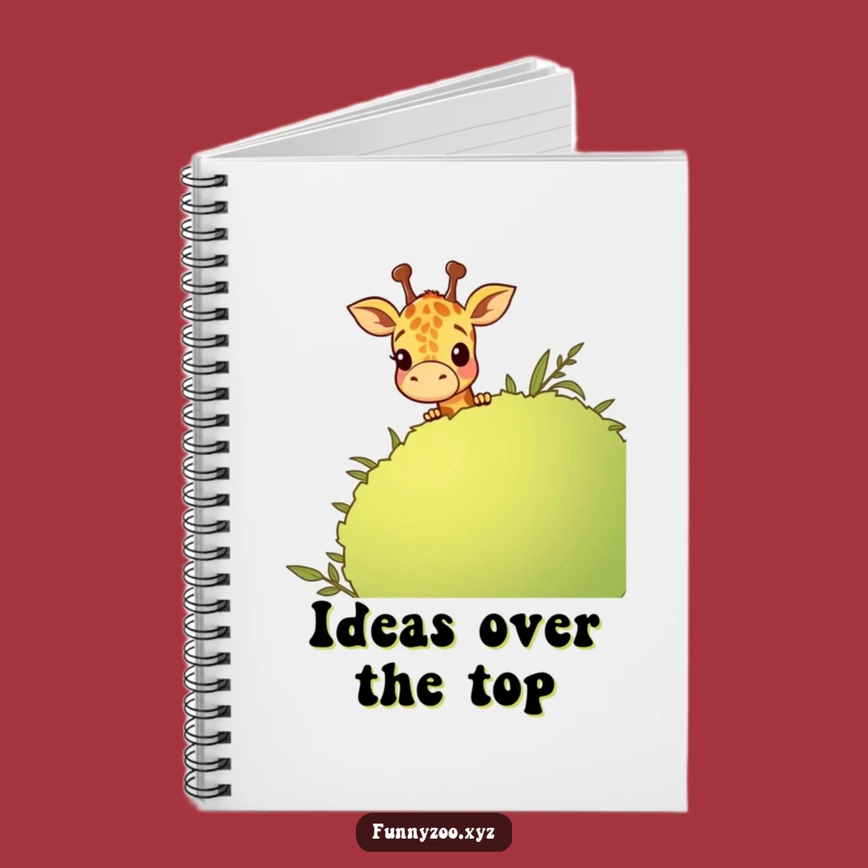 Funny Giraffe Bush Peeking Notebook - Journal Cartoon Fun, Perfect Gift