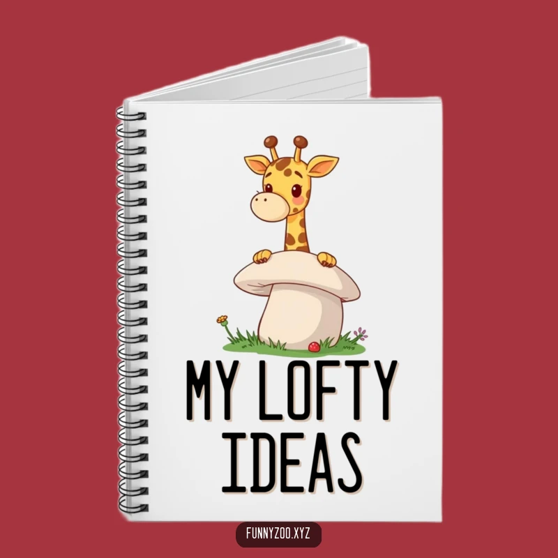 Funny Giraffe Mushroom Notebook A Cheerful Peeking Journal
