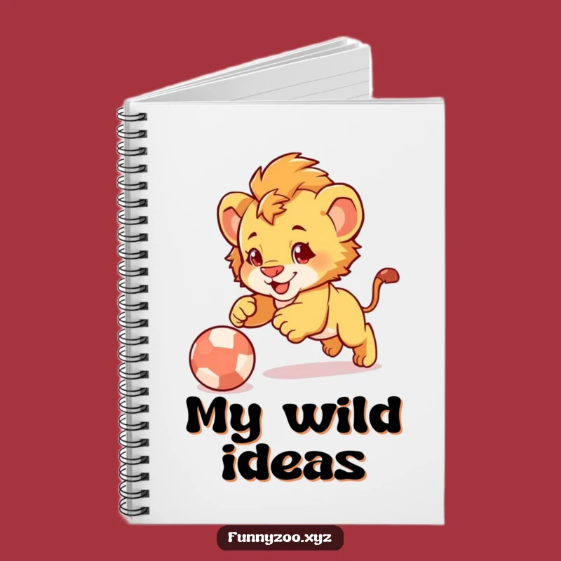 Funny Lion Cub Pounce Notebook: Playful Cub Ball Journal, Perfect Funny Gift