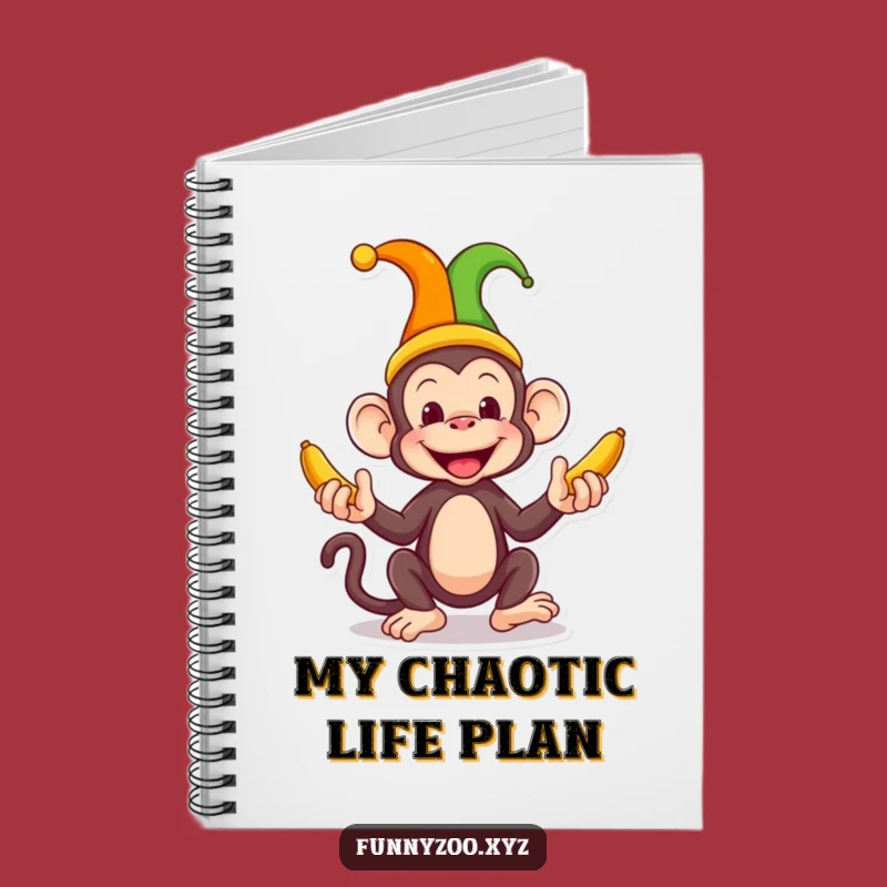 Funny Monkey Jester Notebook A Banana Juggling Journal for Ideas