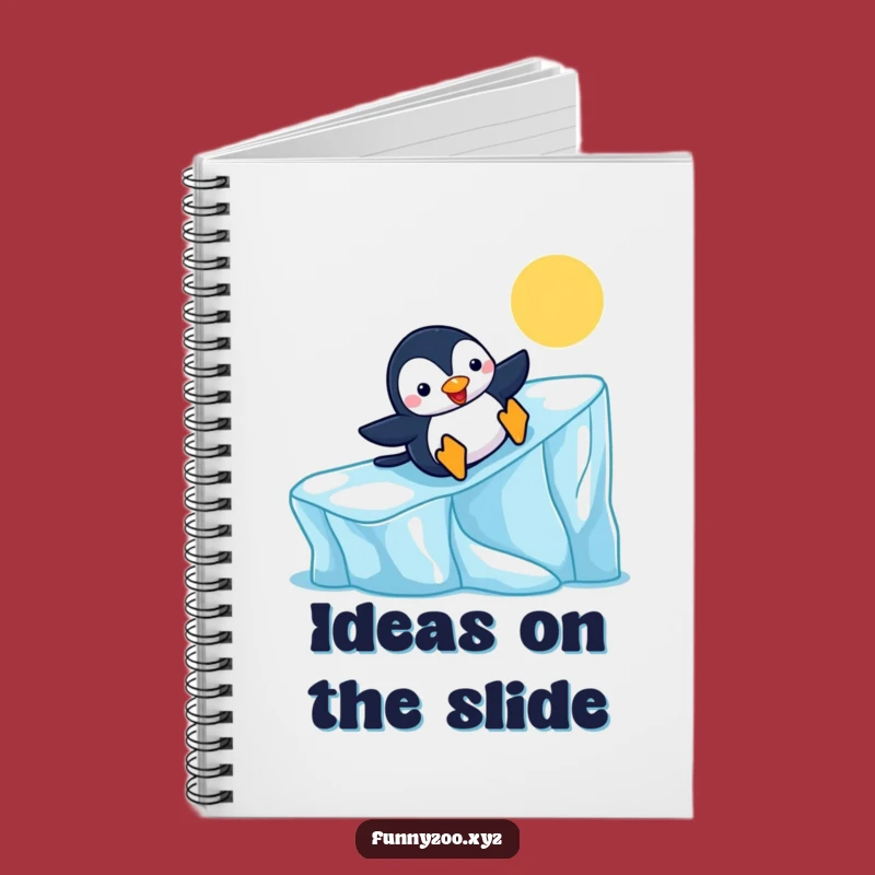 Funny Penguin Slide Notebook - Cheerful Arctic Journal, Perfect Gift!