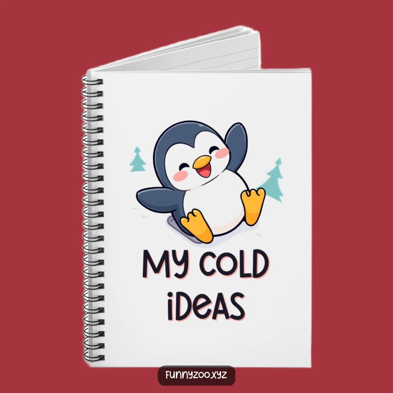 Funny Penguin Sliding Notebook: Snow Bird Journal, Unique Funny Gift