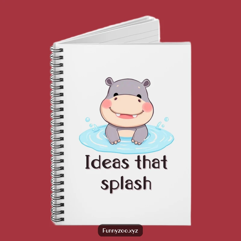 Funny Hippo Splash Notebook - Cheerful Animal Journal for Ideas