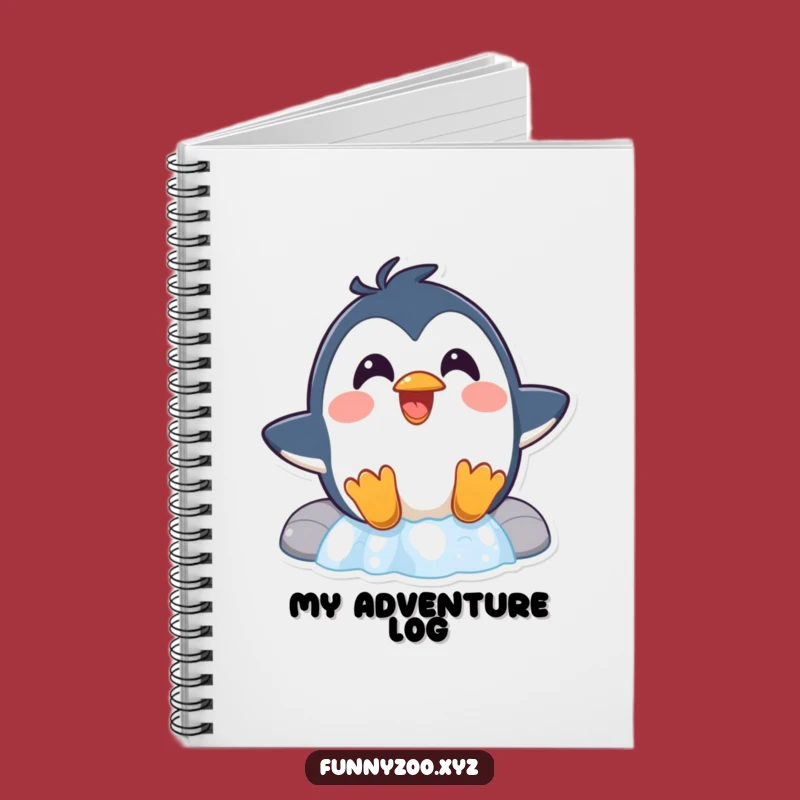 Funny Penguin Waterfall Notebook A Surprised Sliding Bird Journal