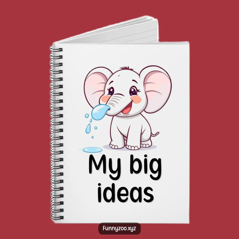 Funny Elephant Spraying Notebook - Jot Down Your Ideas, Cartoon Fun