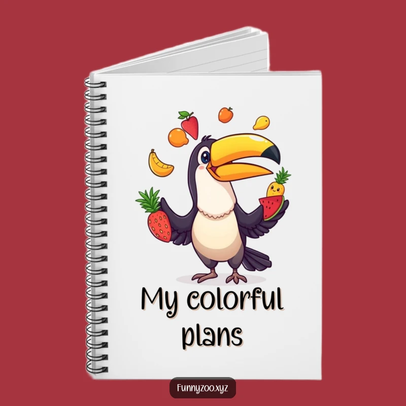 Funny Toucan Juggler Notebook: Fruit Bird Journal, Perfect Funny Gift