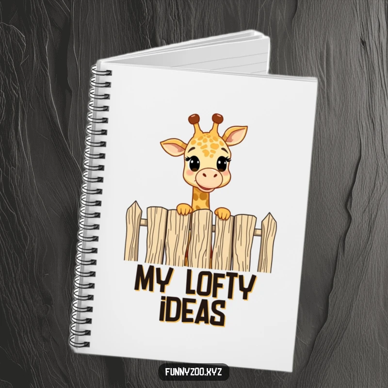 Funny Notebook: Amusing giraffe curiously peering over a tall fence, a hilarious and practical journal.