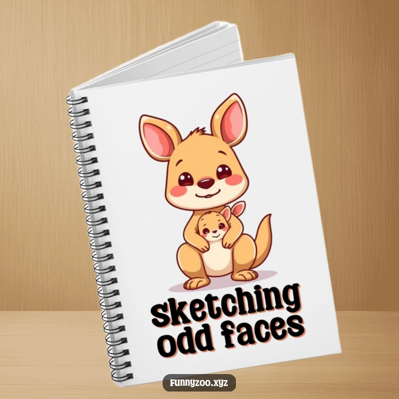 Funny Kangaroo Notebook: A kangaroo and joey making funny faces, perfect for jotting notes.