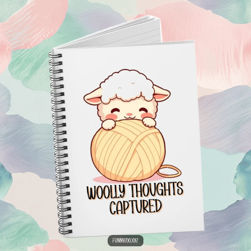 Funny Notebook: Amusing fluffy sheep headbutting a giant yarn ball, a hilarious and practical journal for creative minds.
