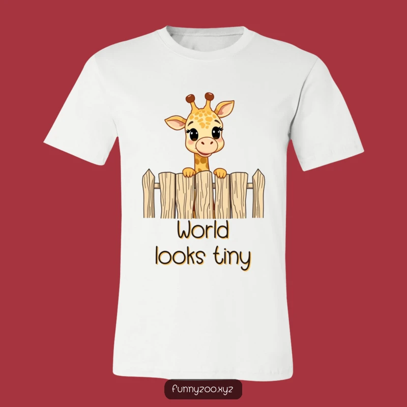 Funny Giraffe Fence T-Shirt: Peek Over the Fun Tee!