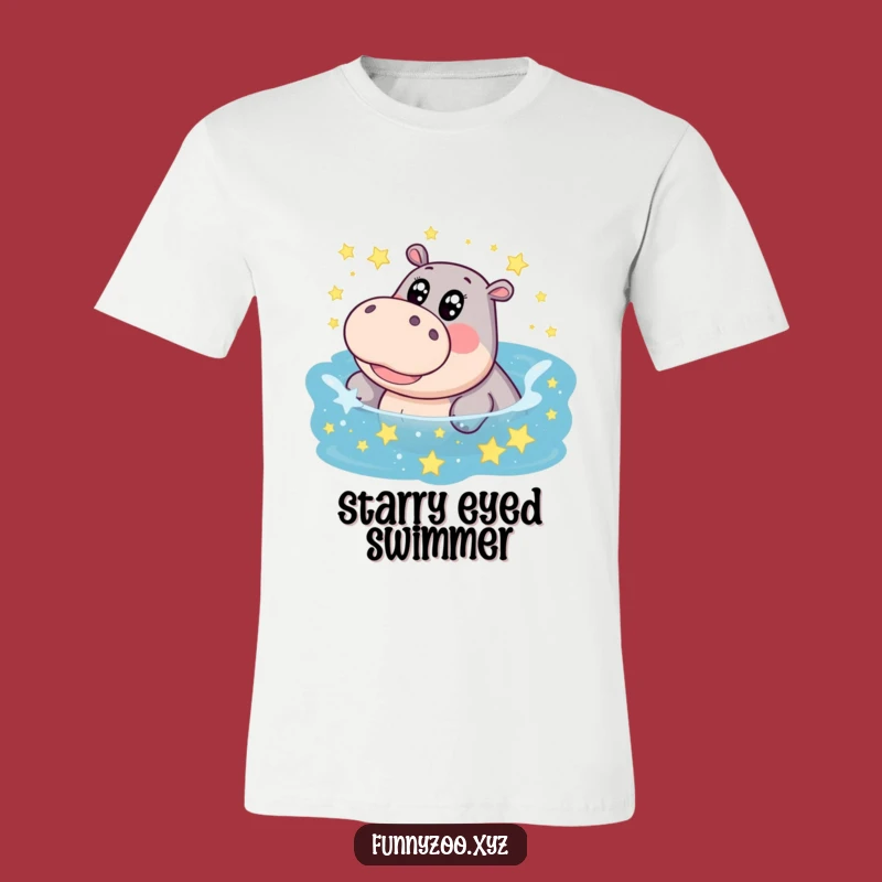 Funny Hippo Star Pool Tee: Make a Splash with this Giggling Hippo!