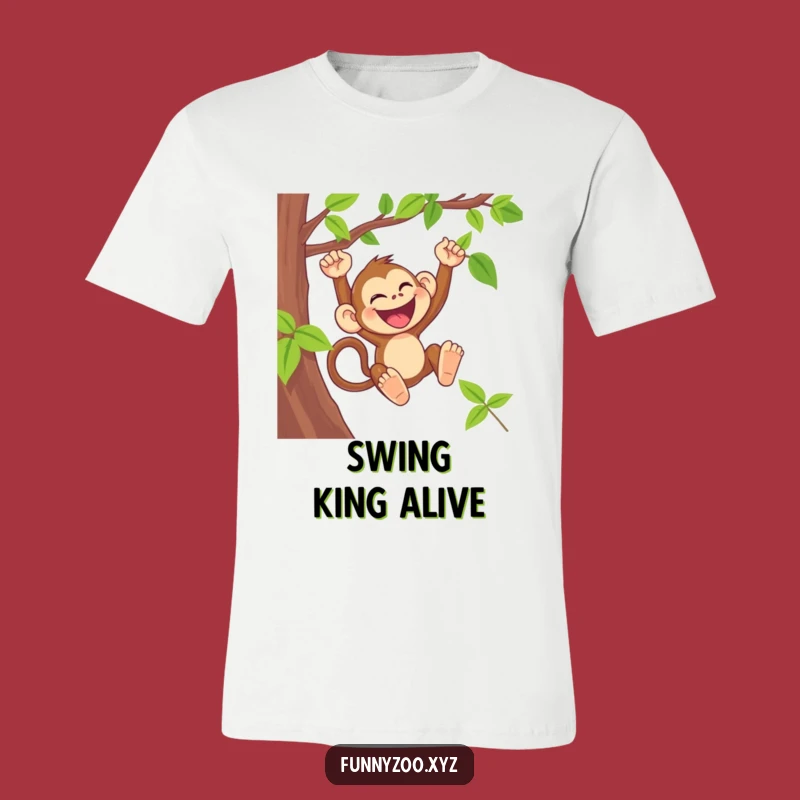 Funny Monkey Swing T-Shirt: Primate Graphic Tee for Playful Souls