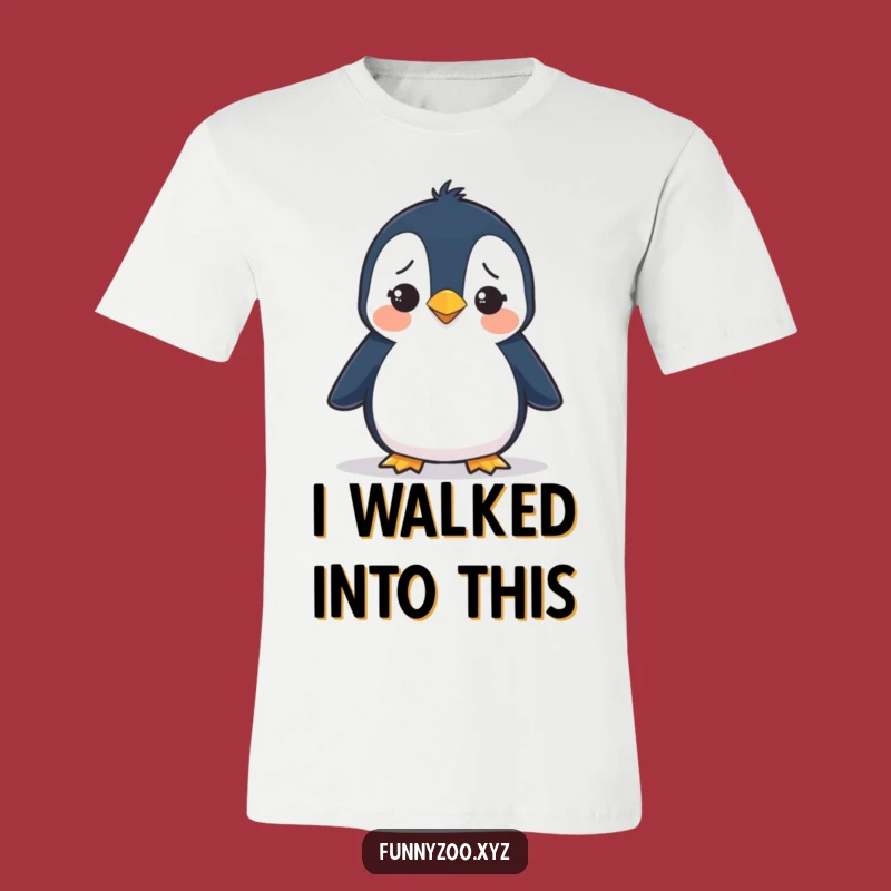 Funny Penguin Waddling Oops T-Shirt - Silly Bird Humor Gift