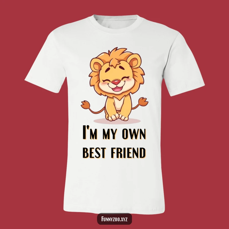 Funny Lion T-Shirt: Goofy Character Chases Tail - Hilarious Gift for Animal Lovers!