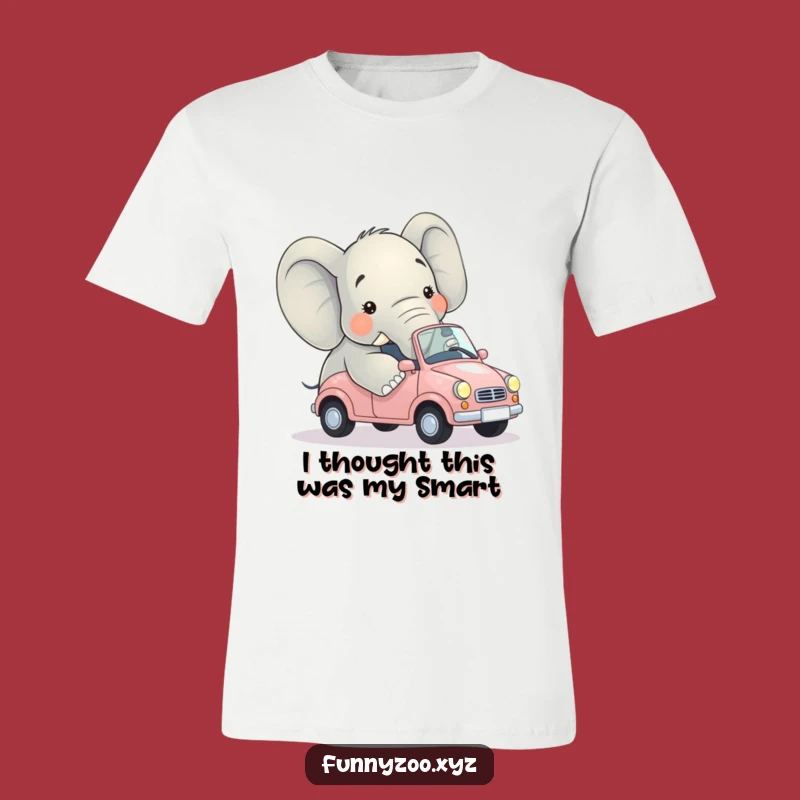 Funny Elephant Car Fail T-Shirt - Hilarious Animal Humor Gift for Elephant Fans