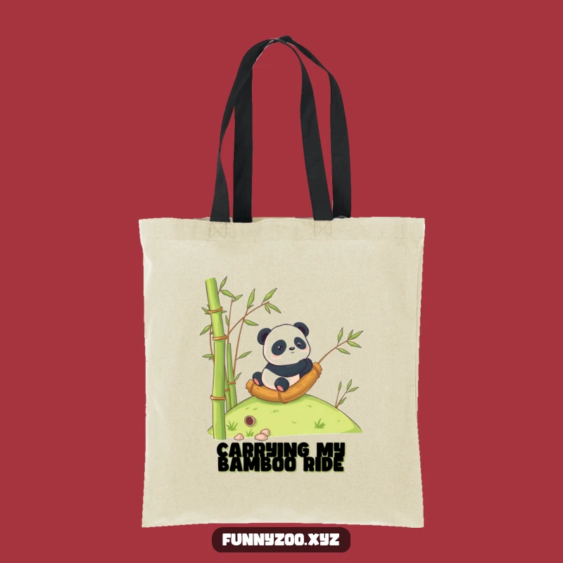 Funny Panda Bamboo Tote Bag: Carry Your Essentials on an Adventure!
