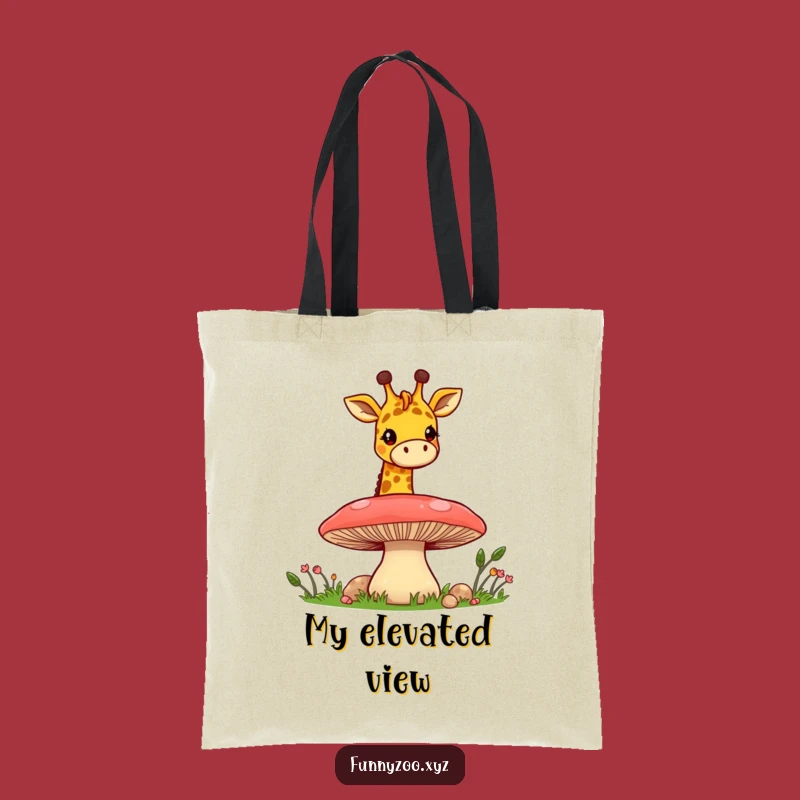 Funny Giraffe Mushroom Peek Tote Bag: Whimsical Accessory for Gifts