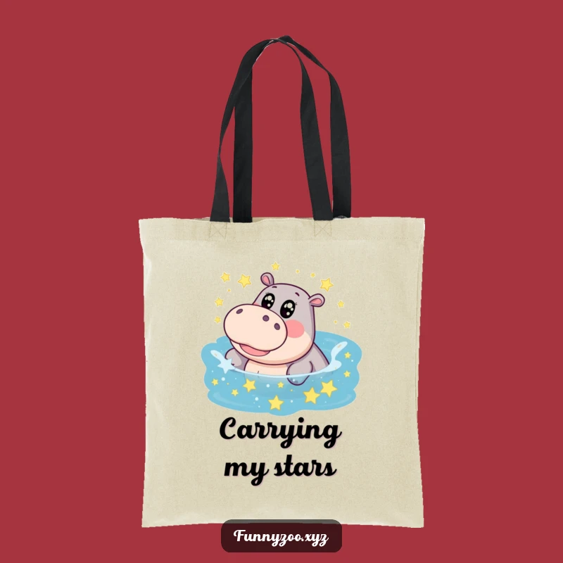 Funny Hippo Star Pool Tote Bag: Carry Your Dreams, Your Funny Gift!