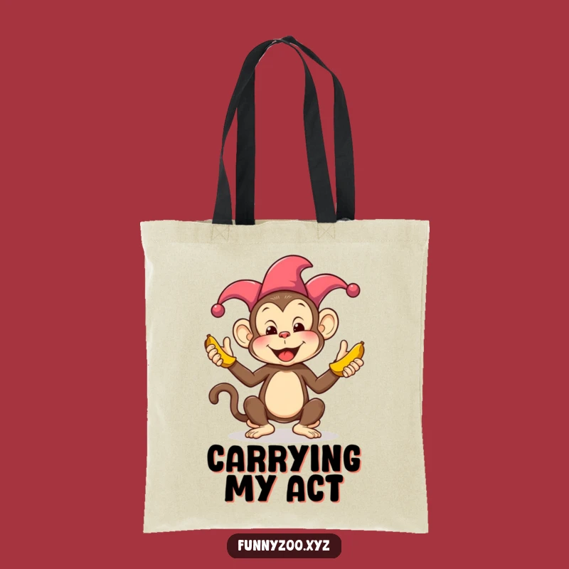 Funny Monkey Juggling Bananas Tote Bag: Chic Jester Accessory for Humorous Gifts