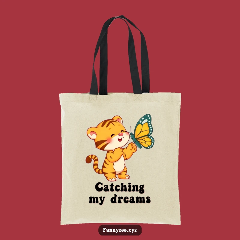 Funny Tiger Butterfly Tote Bag: Carry Your Playful Essentials!